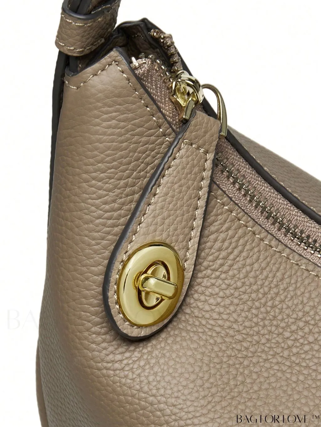 BagForLove - Genuine Leather Litchi Embossed Hobo Bag - Sophisticated and Stylish