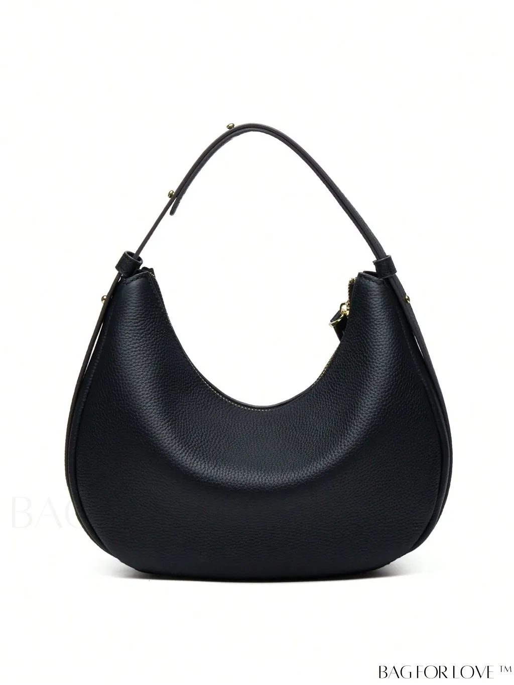 BagForLove - Genuine Leather Litchi Embossed Hobo Bag - Sophisticated and Stylish