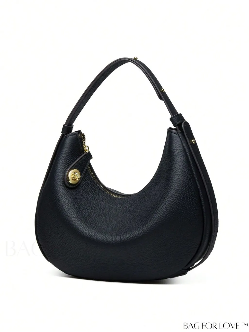 BagForLove - Genuine Leather Litchi Embossed Hobo Bag - Sophisticated and Stylish