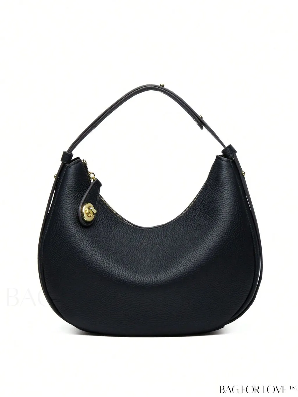 BagForLove - Genuine Leather Litchi Embossed Hobo Bag - Sophisticated and Stylish
