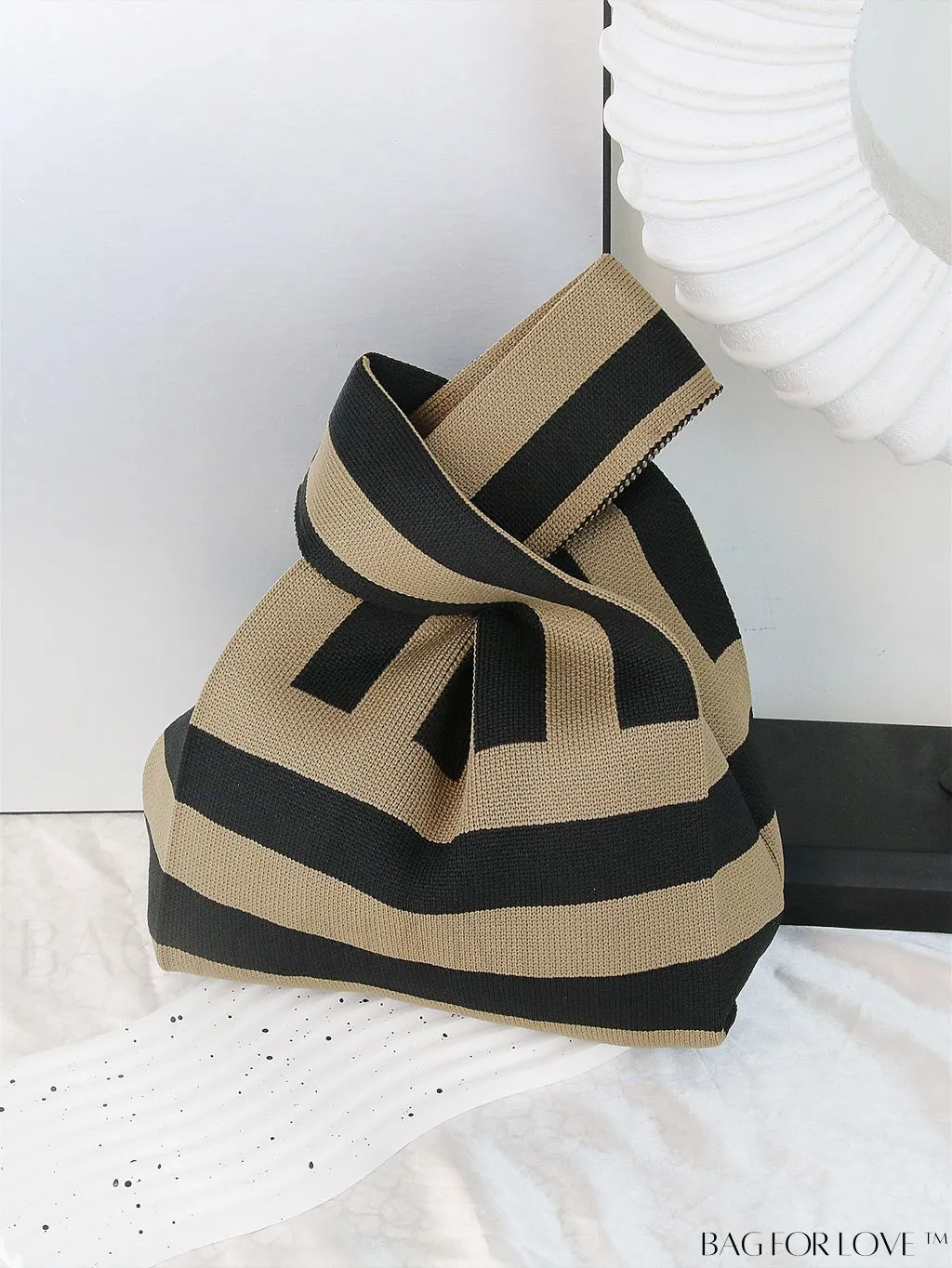 BagForLove - Korean Striped Print Crochet Bag - Fashionable Minimalist Tote