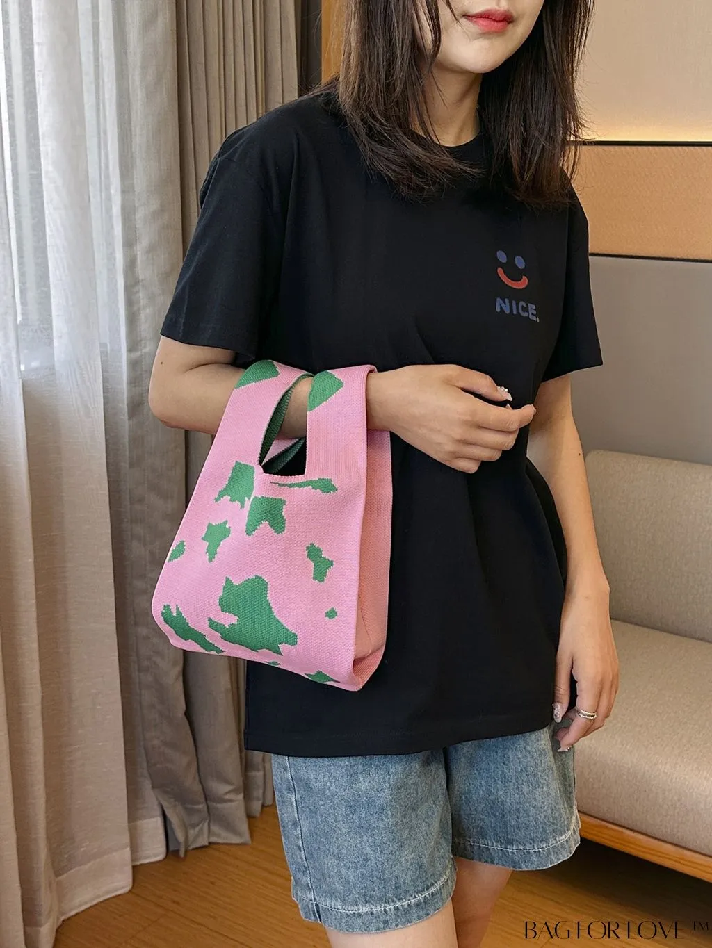 BagForLove - Letter Patterned Knit Casual Tote Bag - Latest Addition