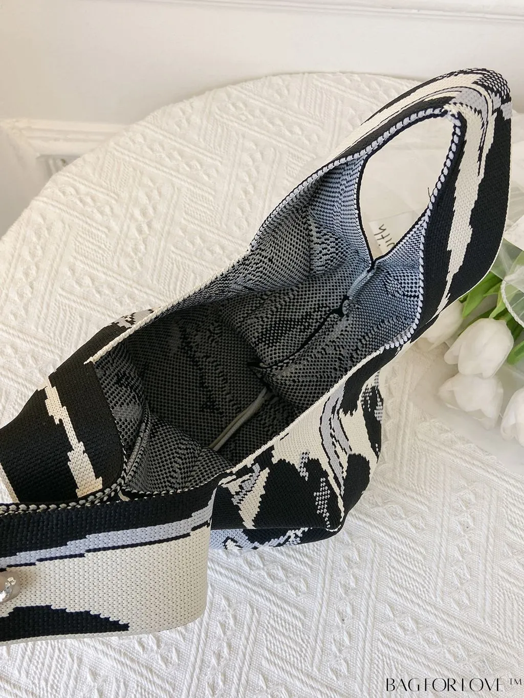 BagForLove - Letter Patterned Knit Casual Tote Bag - Latest Addition