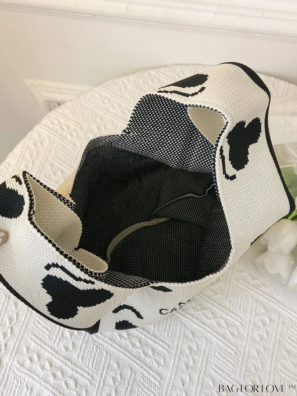 BagForLove - Letter Patterned Knit Casual Tote Bag - Latest Addition