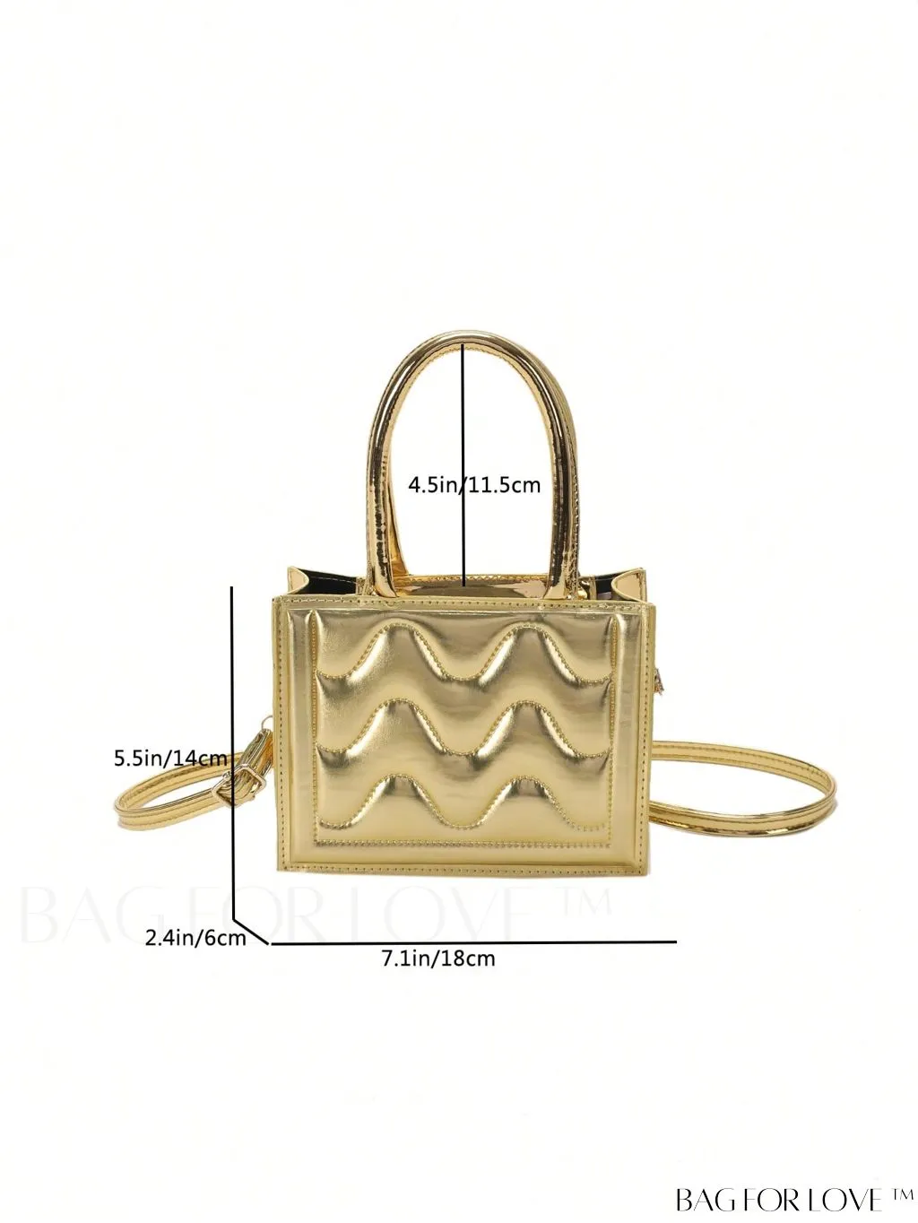BagForLove - Metallic Double Handle Mini Quilted Square Bag for a Funky Look