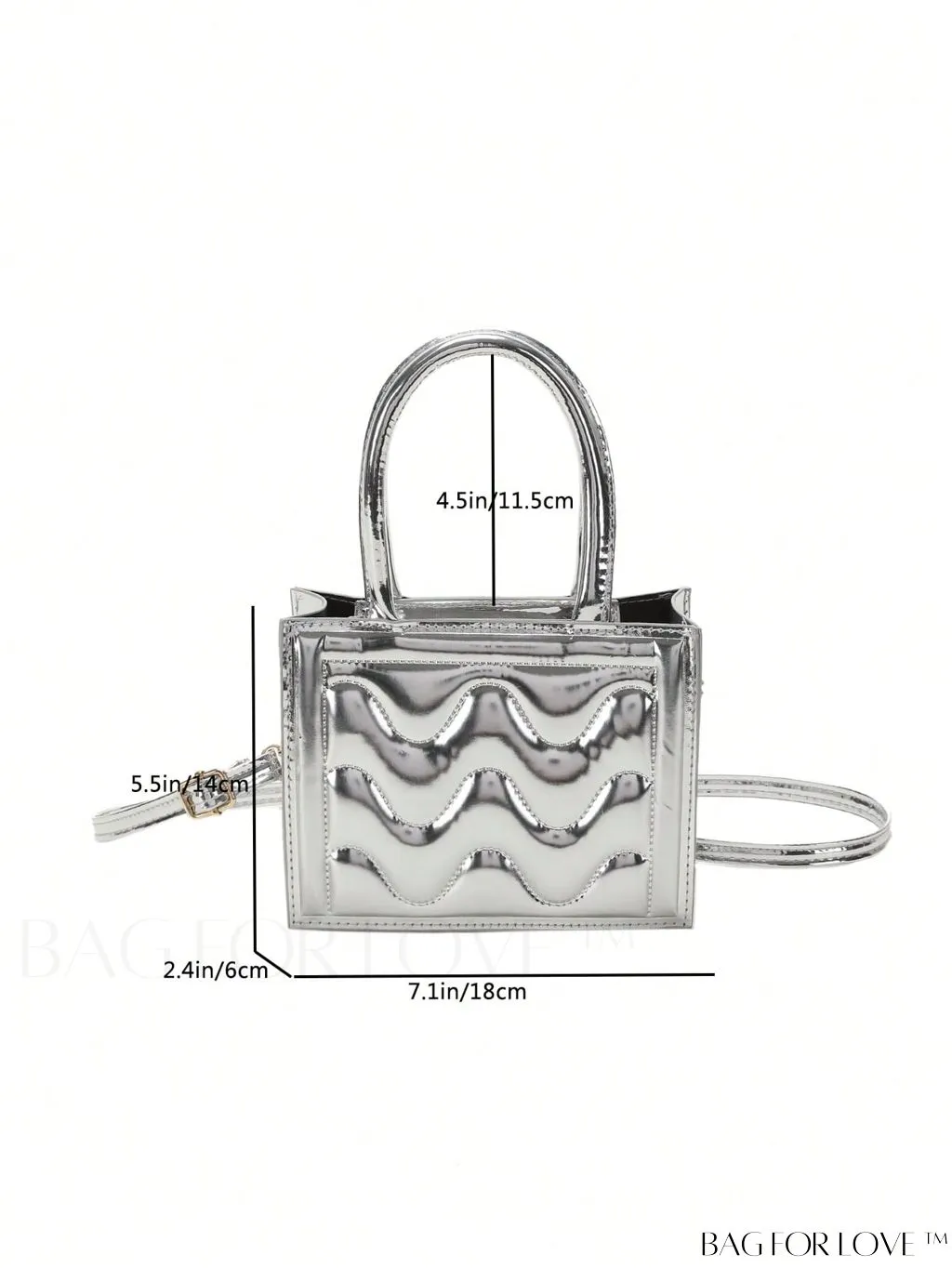BagForLove - Metallic Double Handle Mini Quilted Square Bag for a Funky Look