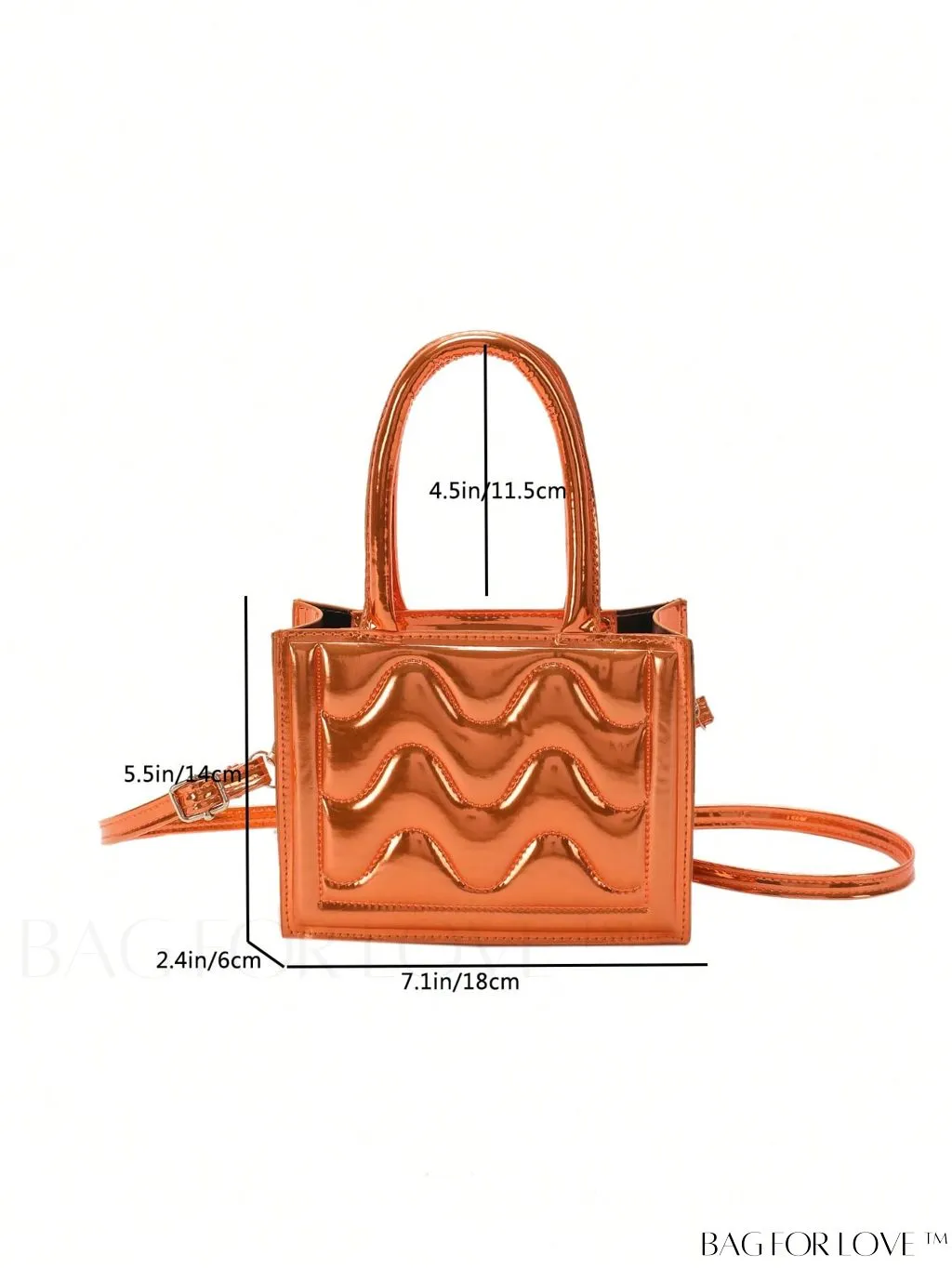 BagForLove - Metallic Double Handle Mini Quilted Square Bag for a Funky Look