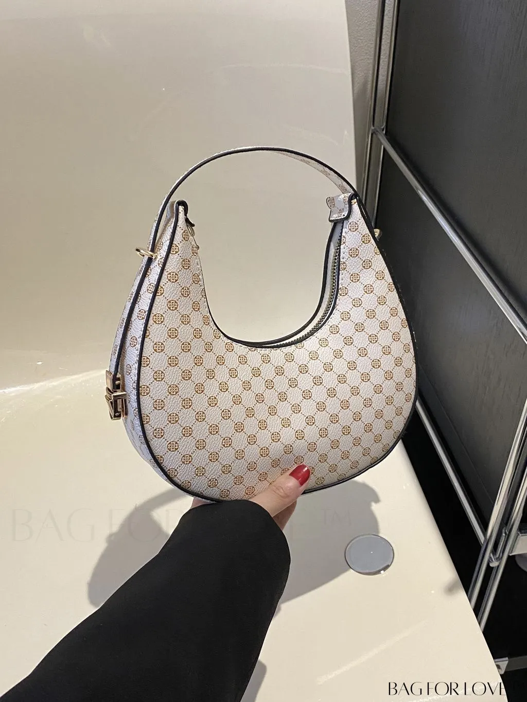 BagForLove - Metallic Snakeskin Embossed Mini Hobo Bag - Chic and Edgy