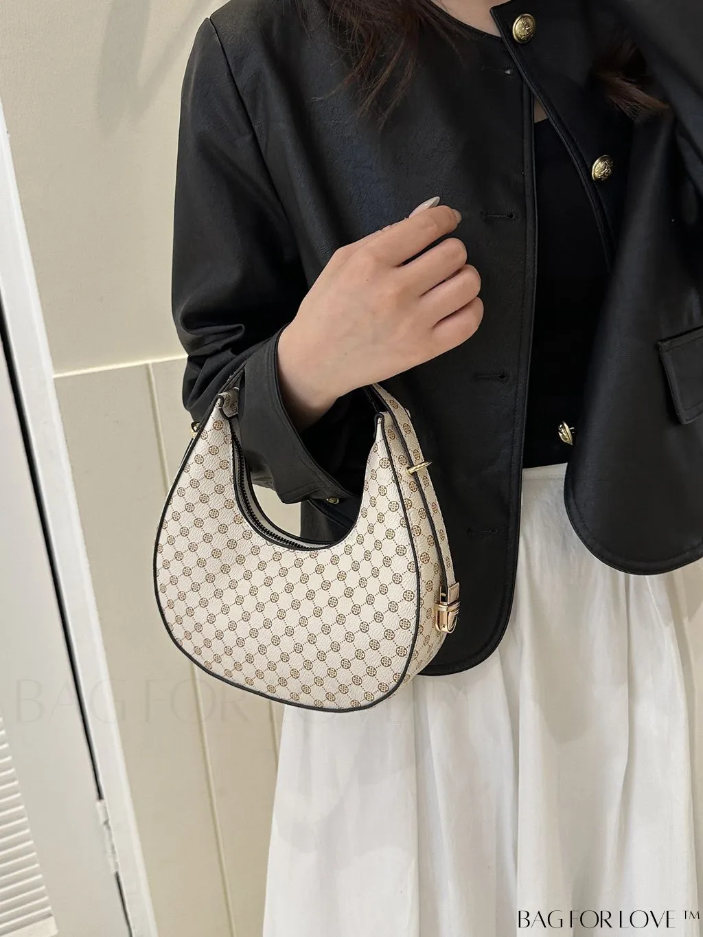 BagForLove - Metallic Snakeskin Embossed Mini Hobo Bag - Chic and Edgy