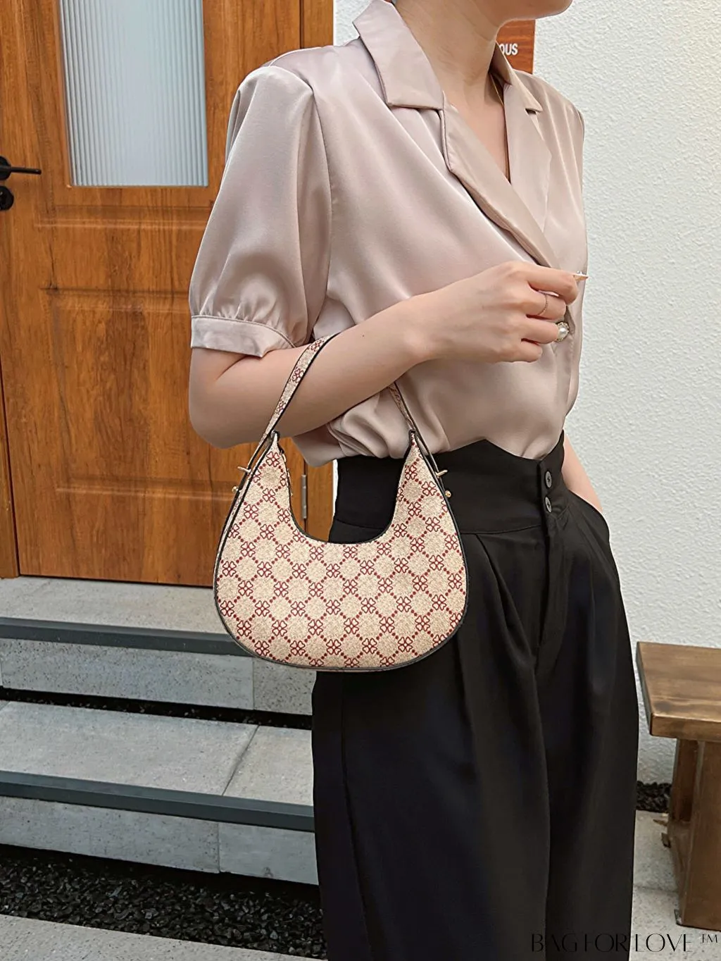 BagForLove - Metallic Snakeskin Embossed Mini Hobo Bag - Chic and Edgy
