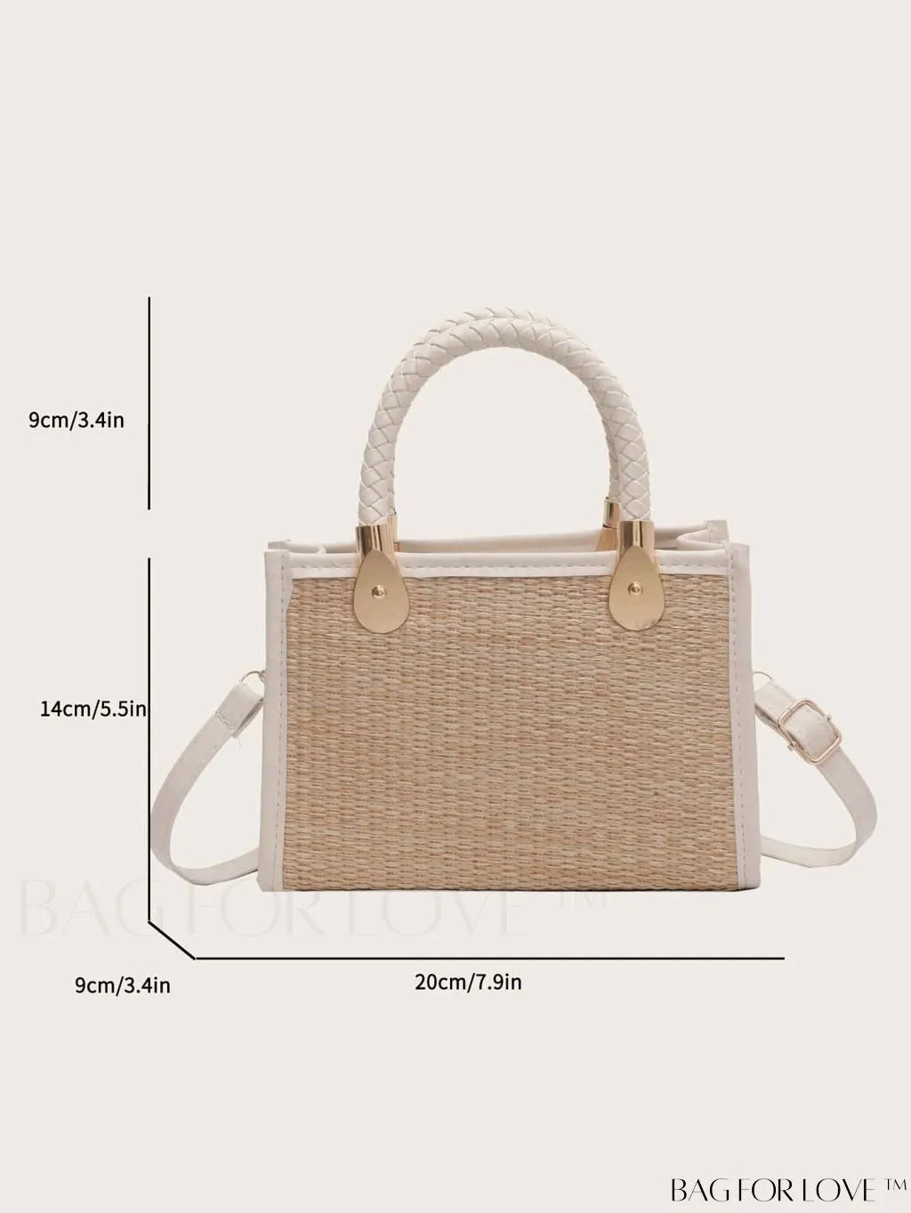 BagForLove - Mini Braided Straw Bag with Zipper Detail - Perfect Mothers Day Gift!