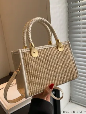 BagForLove - Mini Braided Straw Bag with Zipper Detail - Perfect Mothers Day Gift!