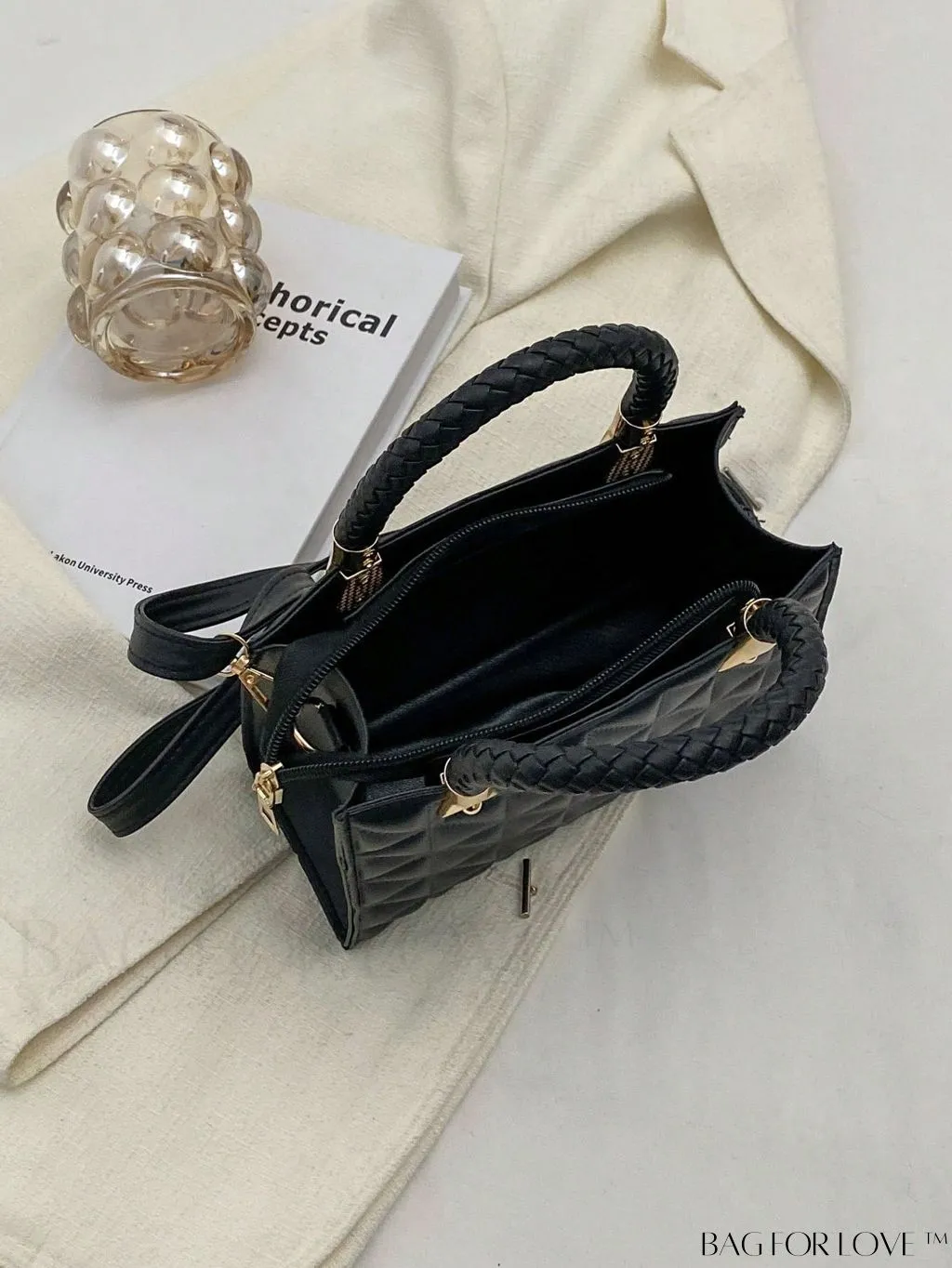 BagForLove - Mini Braided Straw Bag with Zipper Detail - Perfect Mothers Day Gift!