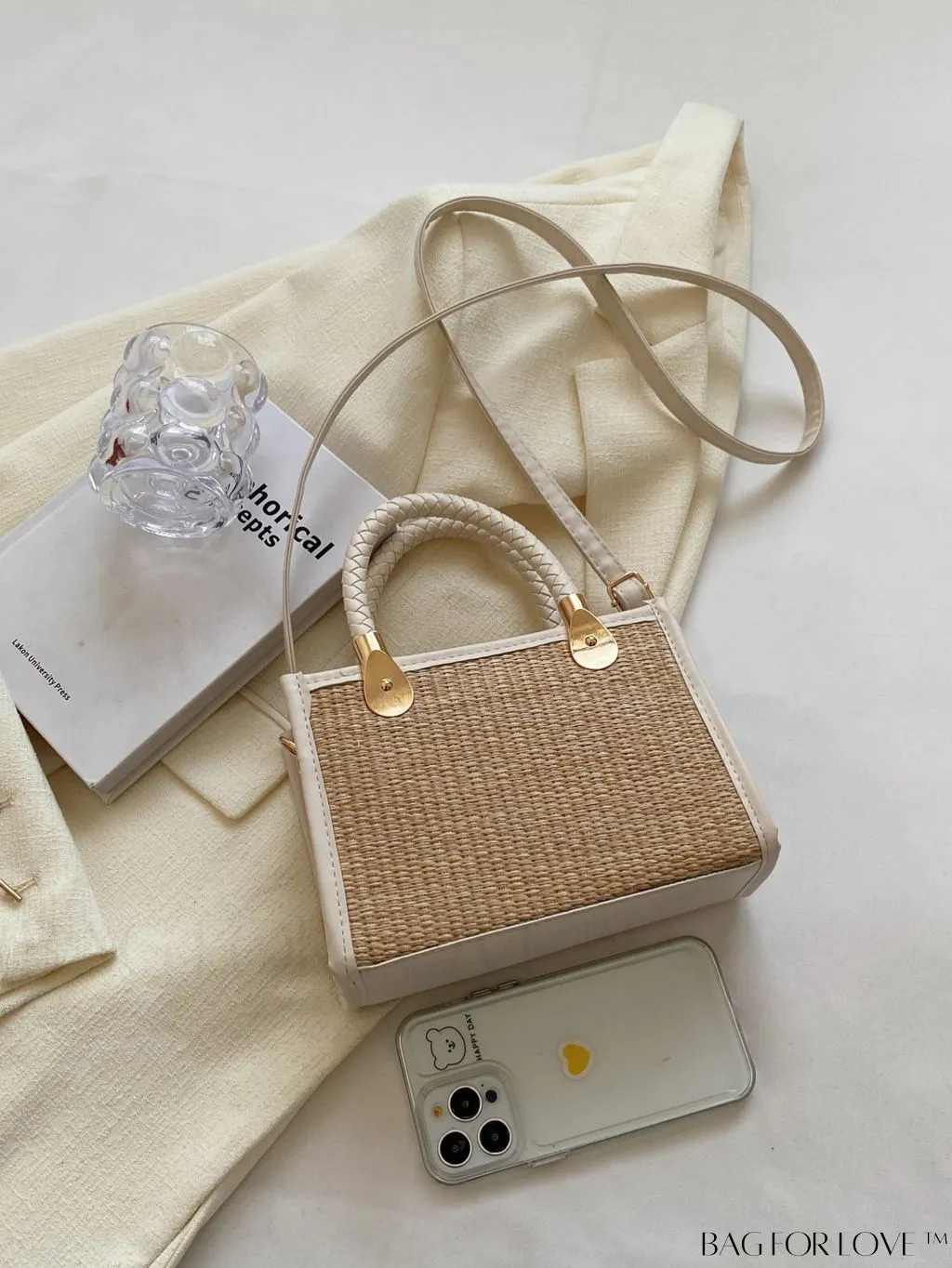 BagForLove - Mini Braided Straw Bag with Zipper Detail - Perfect Mothers Day Gift!