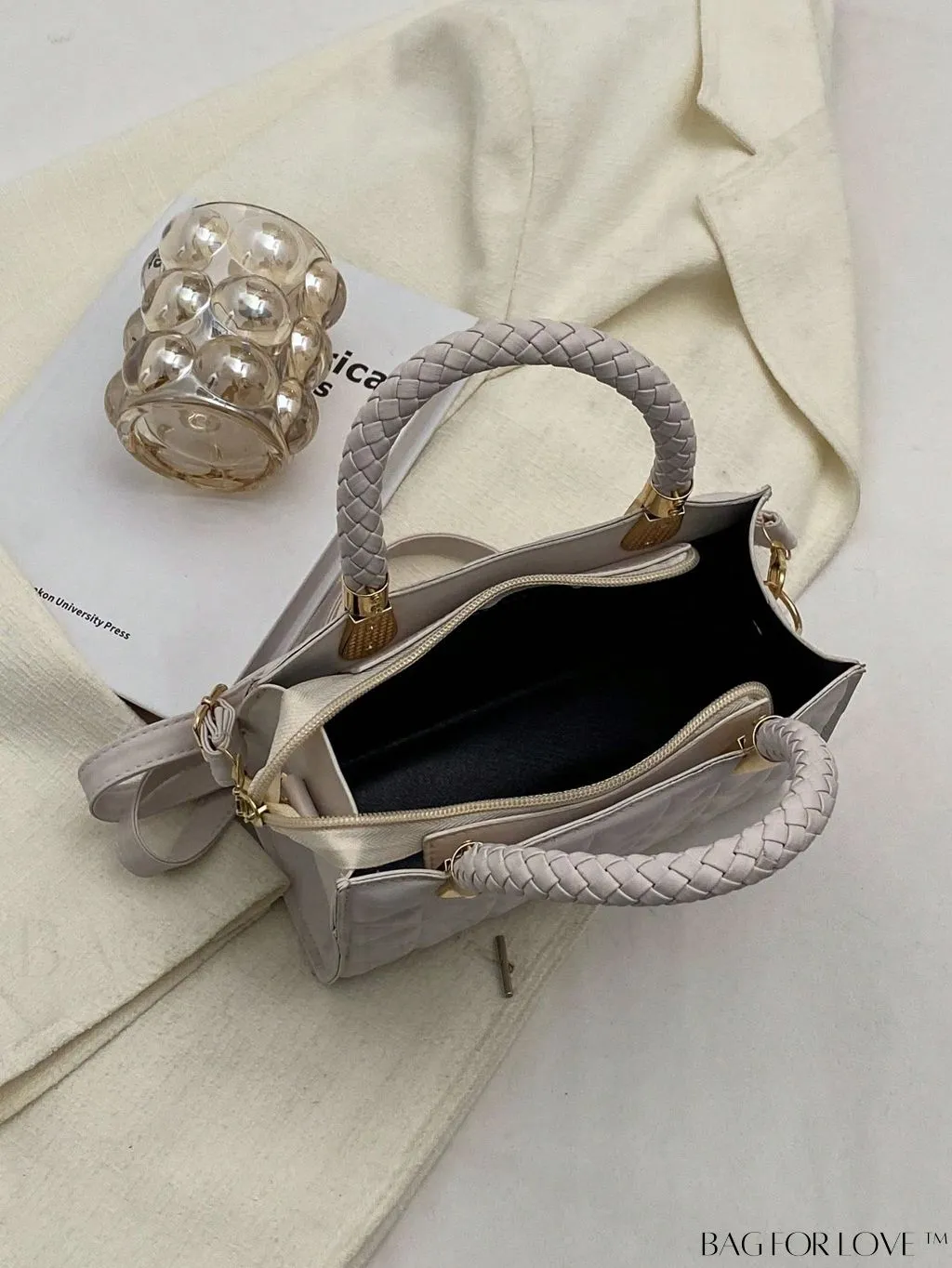 BagForLove - Mini Braided Straw Bag with Zipper Detail - Perfect Mothers Day Gift!
