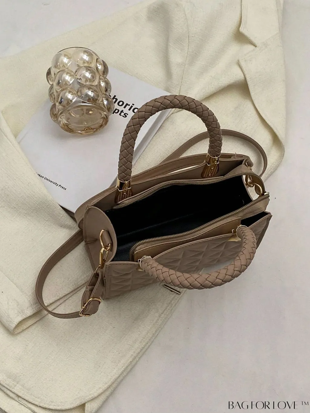 BagForLove - Mini Braided Straw Bag with Zipper Detail - Perfect Mothers Day Gift!