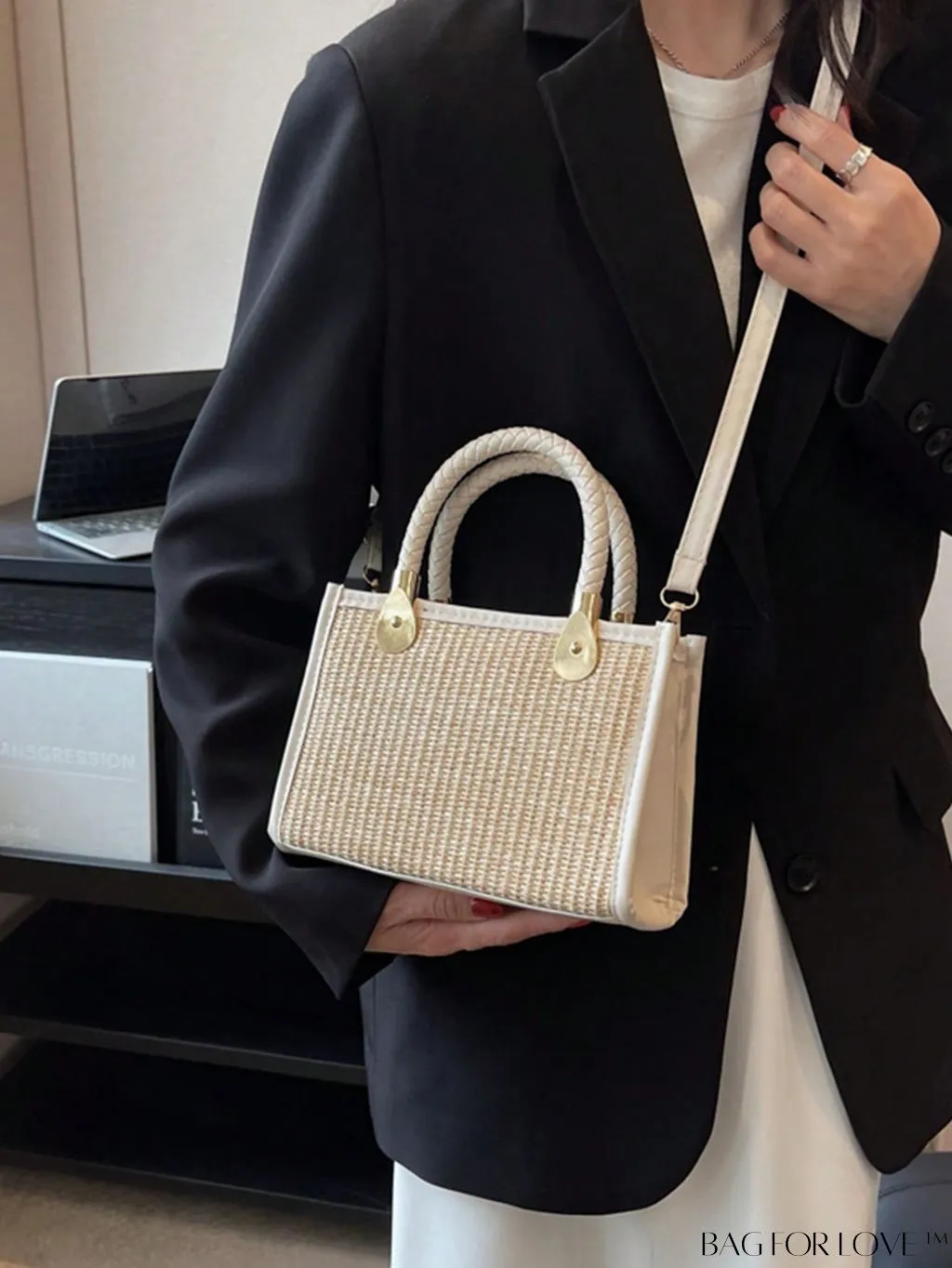 BagForLove - Mini Braided Straw Bag with Zipper Detail - Perfect Mothers Day Gift!