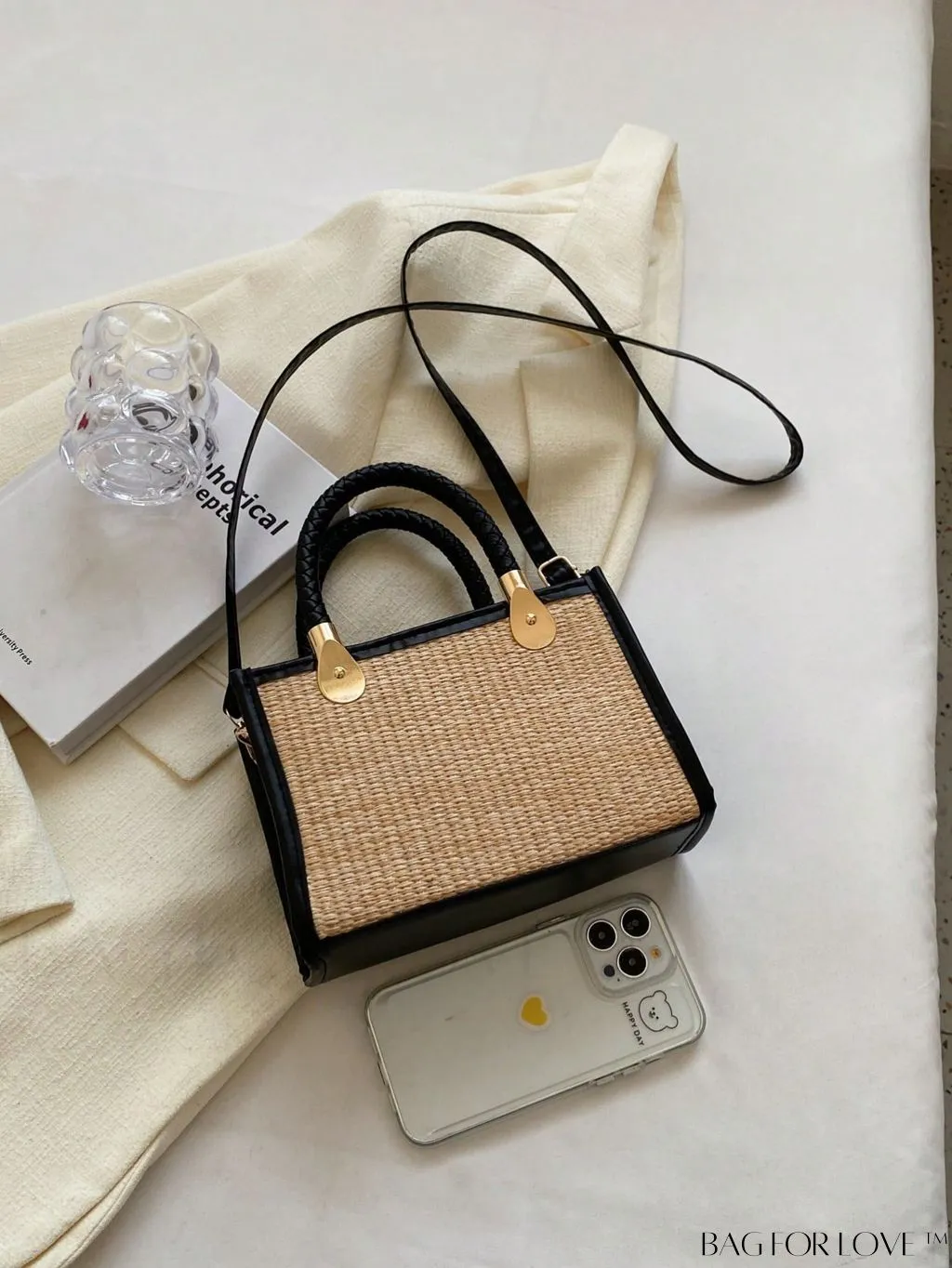 BagForLove - Mini Braided Straw Bag with Zipper Detail - Perfect Mothers Day Gift!