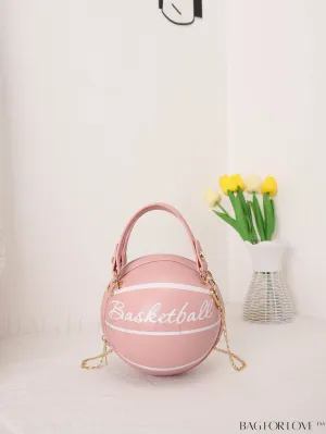 BagForLove - Mini Letter Graphic Circle Satchel Bag - Fashionable Chain Shoulder Purse with Hand Zipper