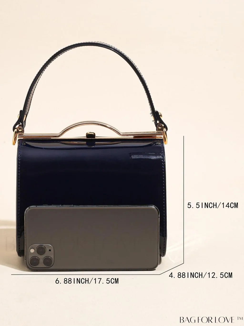 BagForLove - Neon Orange Mini Box Bag: Trendy Funky Style in Artificial Patent Leather