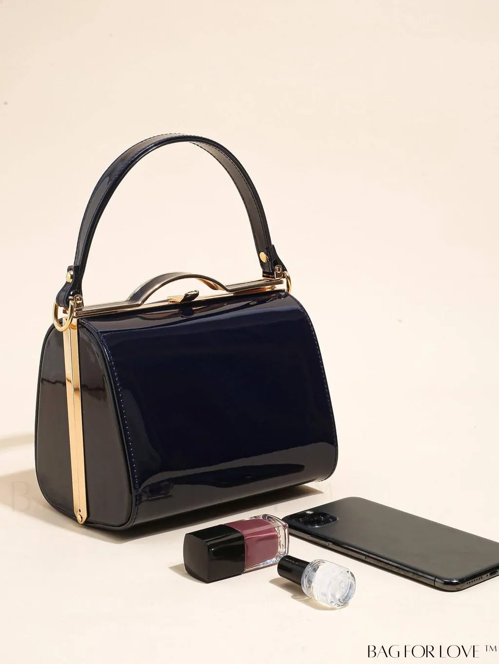BagForLove - Neon Orange Mini Box Bag: Trendy Funky Style in Artificial Patent Leather