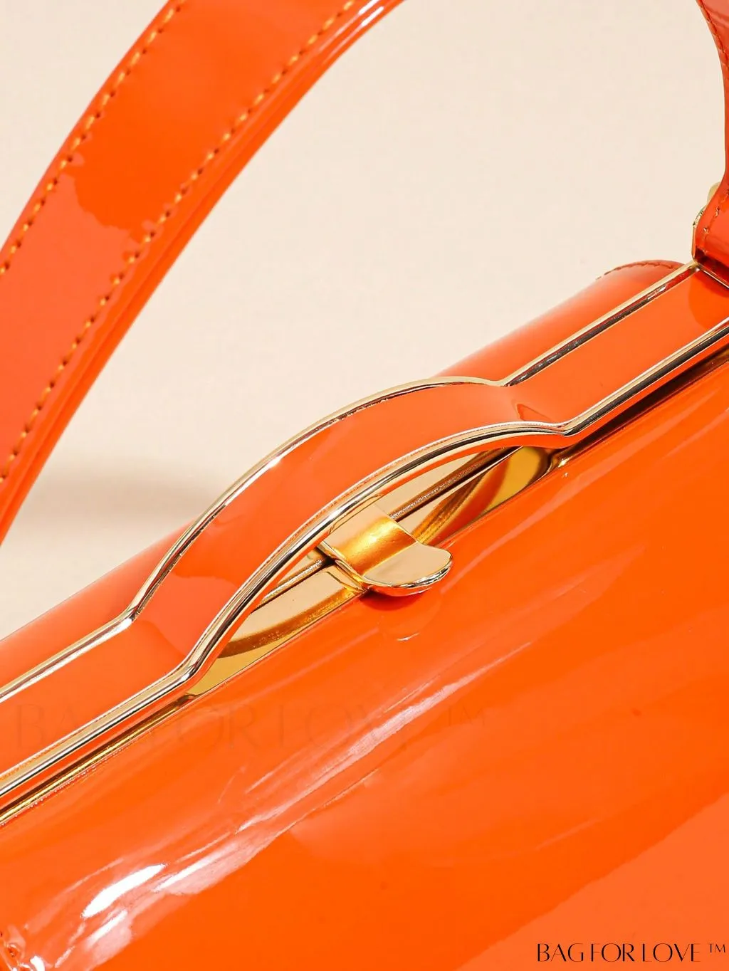 BagForLove - Neon Orange Mini Box Bag: Trendy Funky Style in Artificial Patent Leather