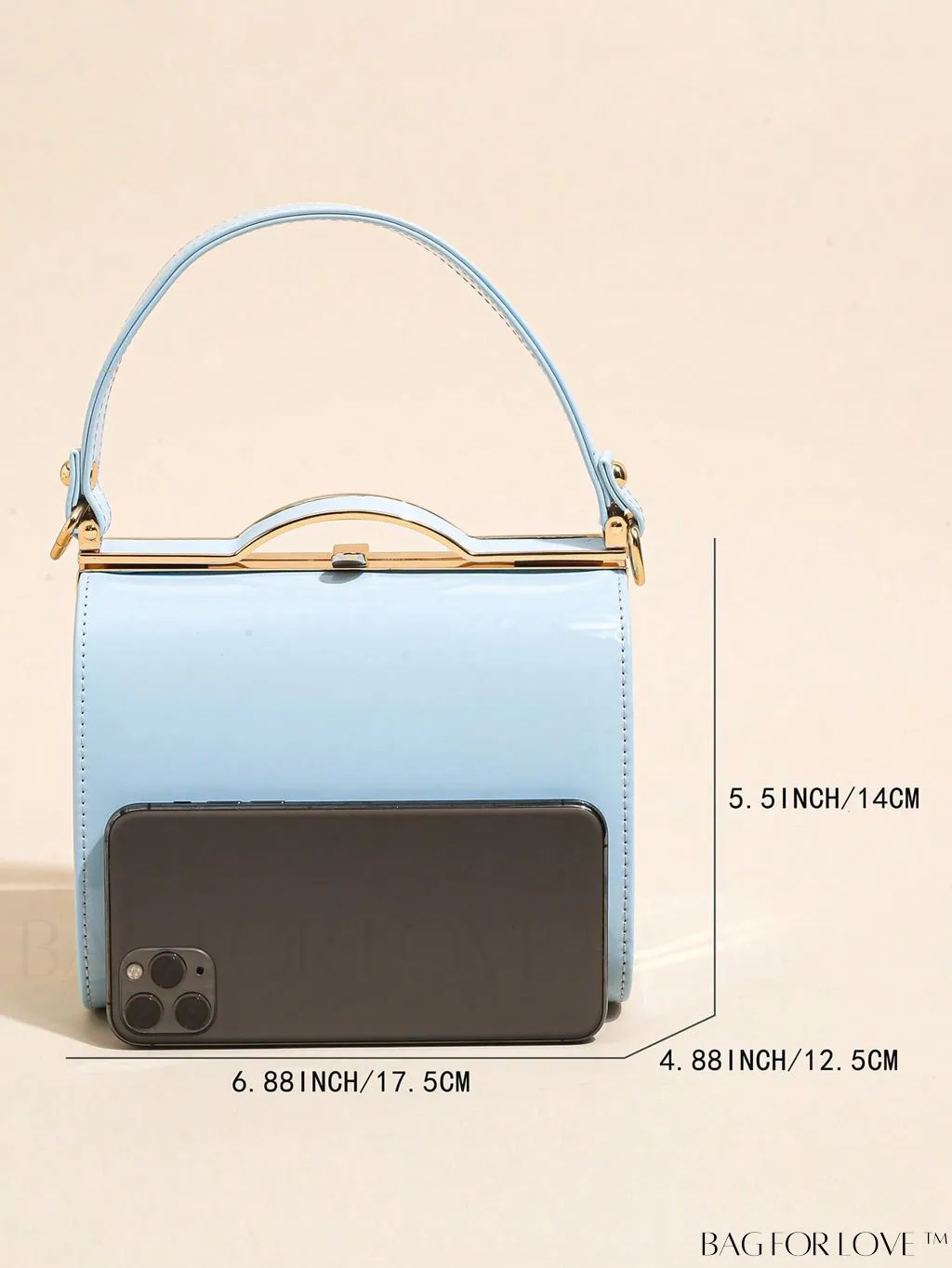 BagForLove - Neon Orange Mini Box Bag: Trendy Funky Style in Artificial Patent Leather