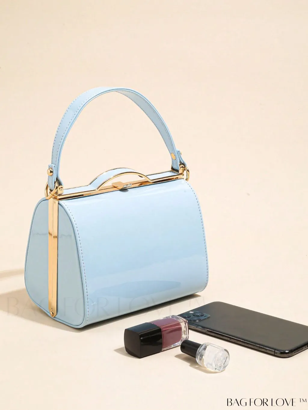 BagForLove - Neon Orange Mini Box Bag: Trendy Funky Style in Artificial Patent Leather