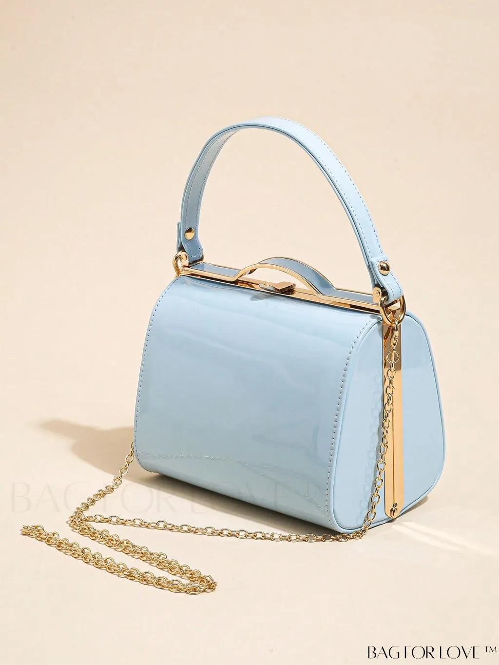 BagForLove - Neon Orange Mini Box Bag: Trendy Funky Style in Artificial Patent Leather