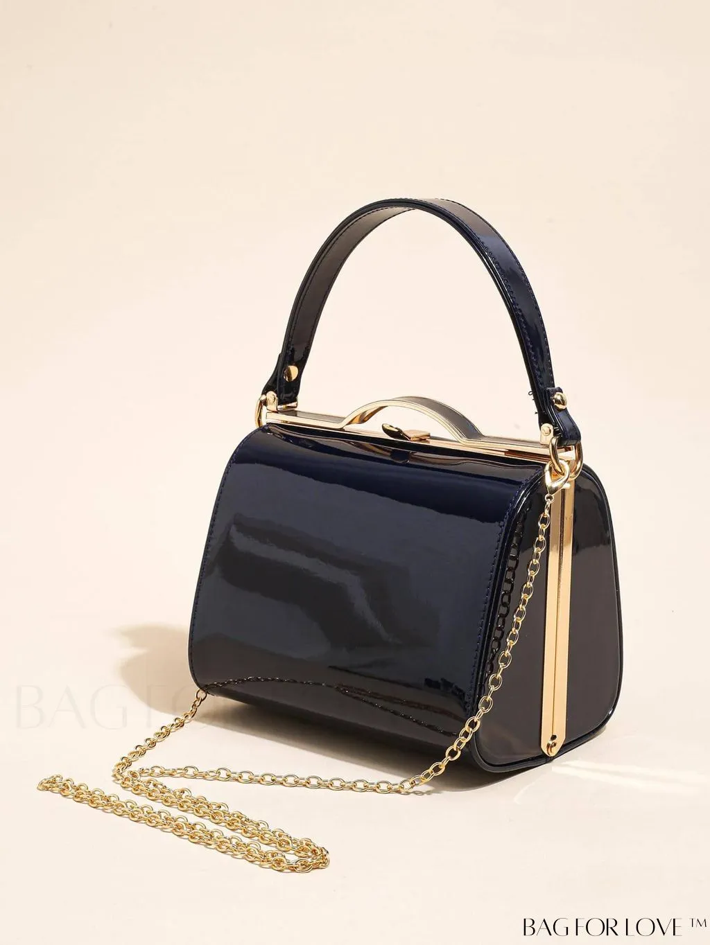 BagForLove - Neon Orange Mini Box Bag: Trendy Funky Style in Artificial Patent Leather