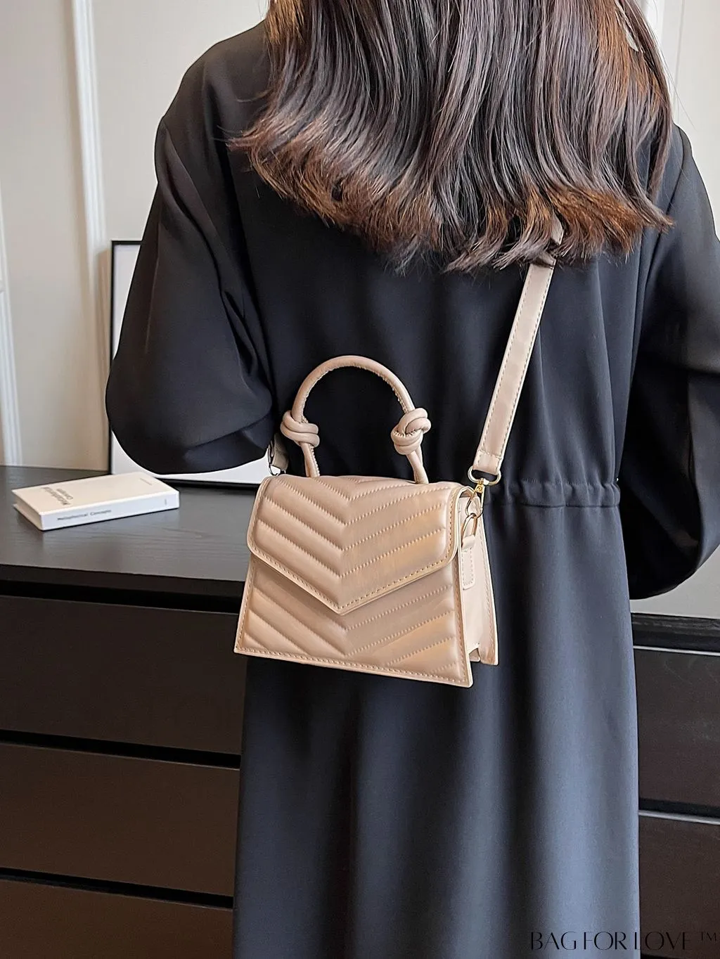 BagForLove - Printed V-Shaped Mini Handbag with Adjustable Shoulder Strap - Fashionable and Functional