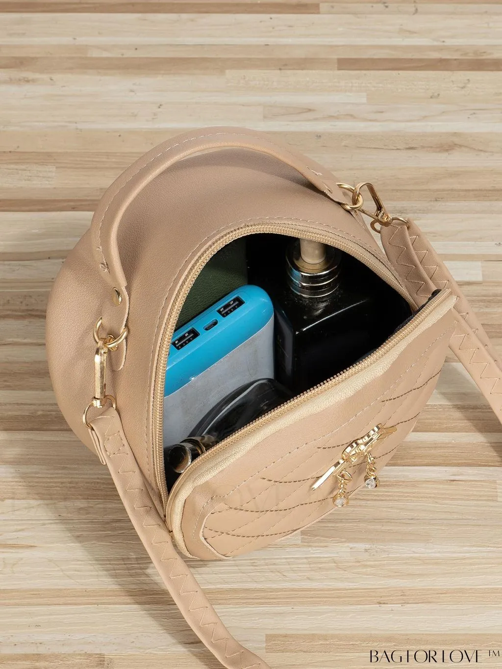 BagForLove - Quilted Colorblock Mini Top Handle Circle Bag - Perfect for Daily Use