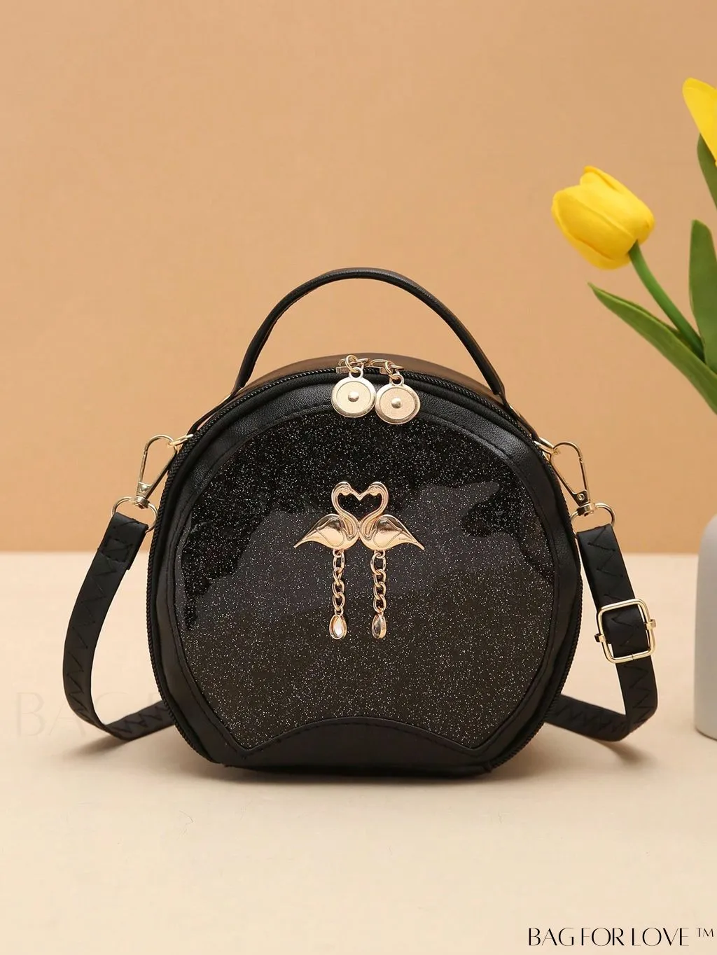 BagForLove - Quilted Colorblock Mini Top Handle Circle Bag - Perfect for Daily Use