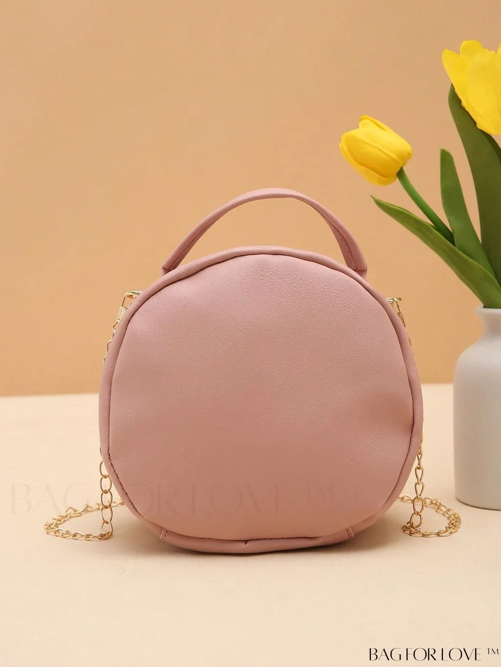 BagForLove - Quilted Colorblock Mini Top Handle Circle Bag - Perfect for Daily Use