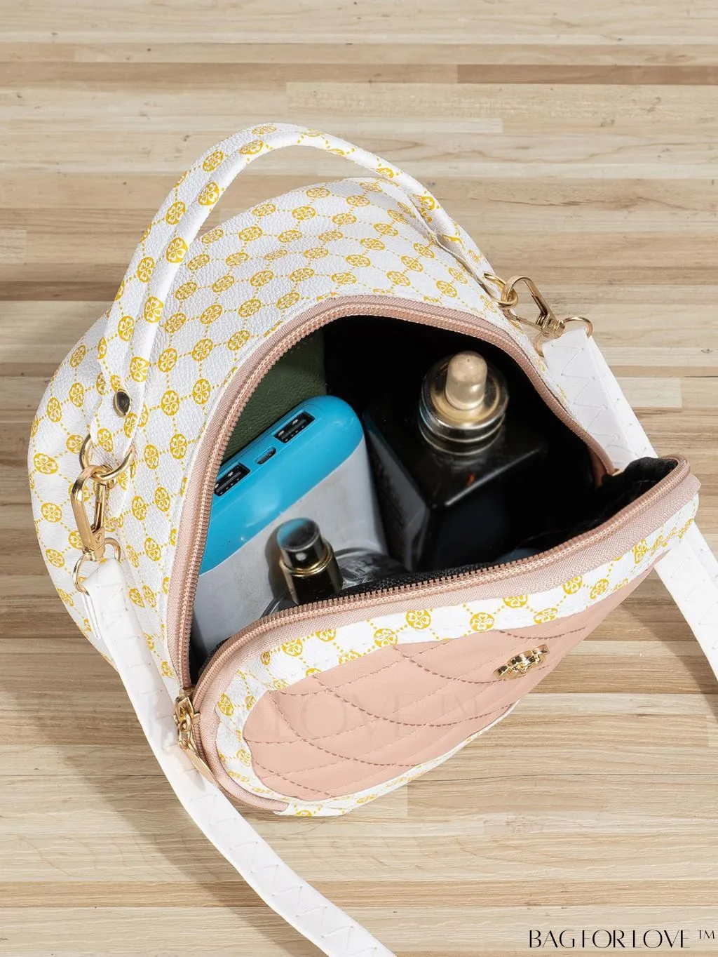 BagForLove - Quilted Colorblock Mini Top Handle Circle Bag - Perfect for Daily Use