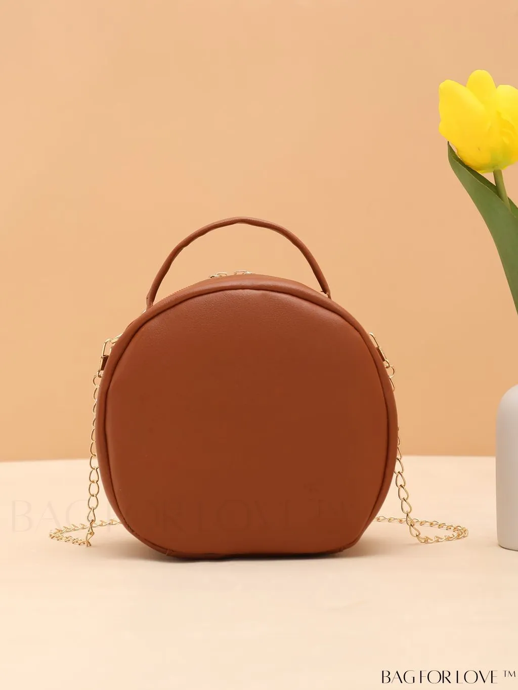 BagForLove - Quilted Colorblock Mini Top Handle Circle Bag - Perfect for Daily Use