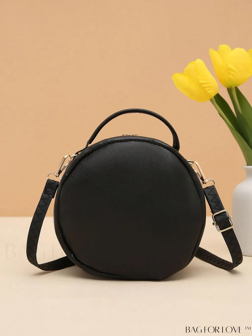 BagForLove - Quilted Colorblock Mini Top Handle Circle Bag - Perfect for Daily Use