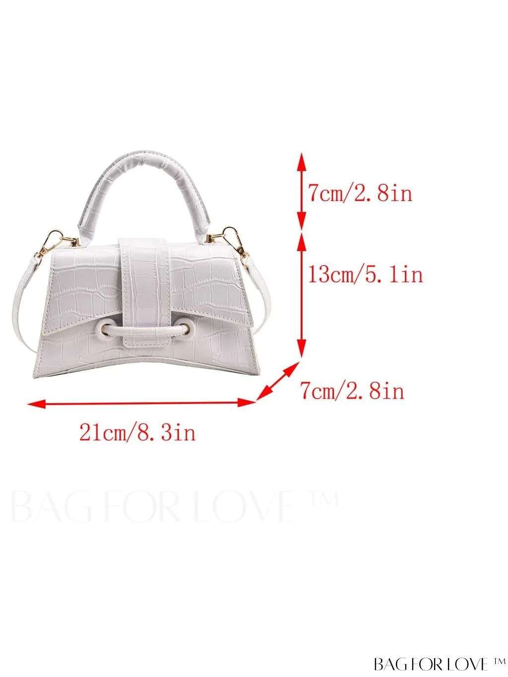 BagForLove - Red Crocodile Embossed Flap Bag - Stylish and Practical for Everyday Fashion