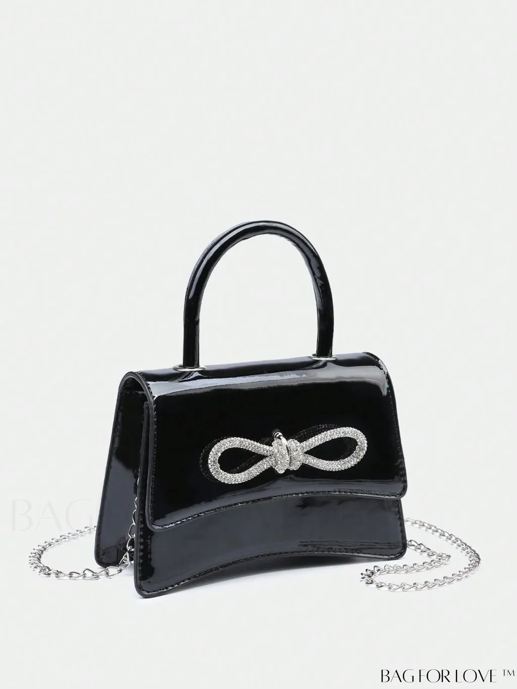 BagForLove - Rhinestone-Embellished Mini Flap Handbag: Fashionable and Chic