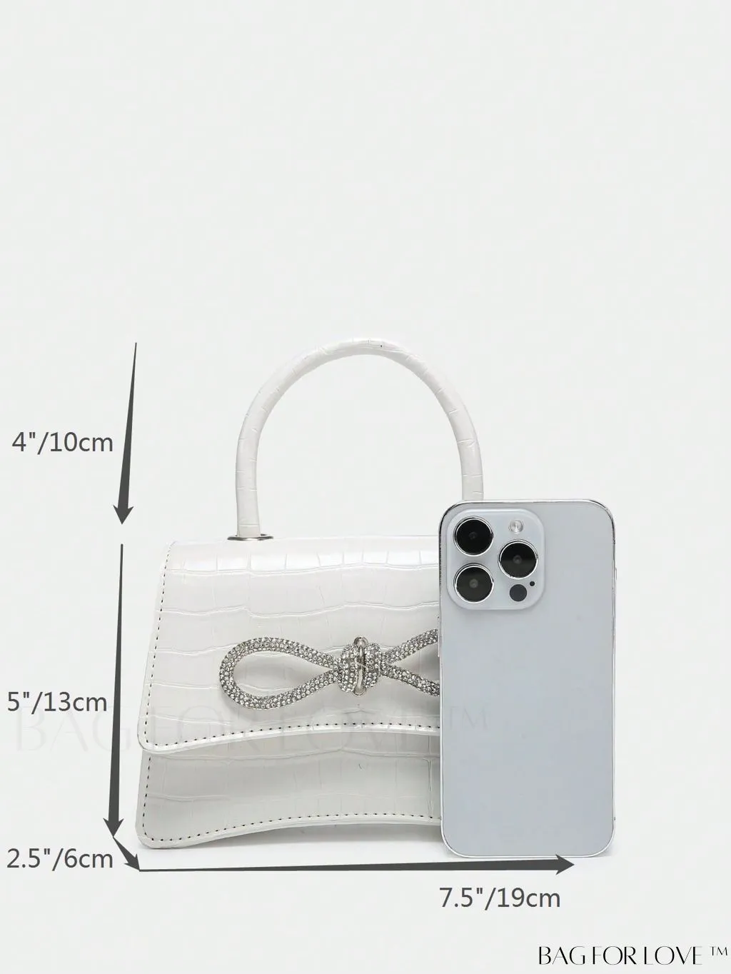 BagForLove - Rhinestone-Embellished Mini Flap Handbag: Fashionable and Chic