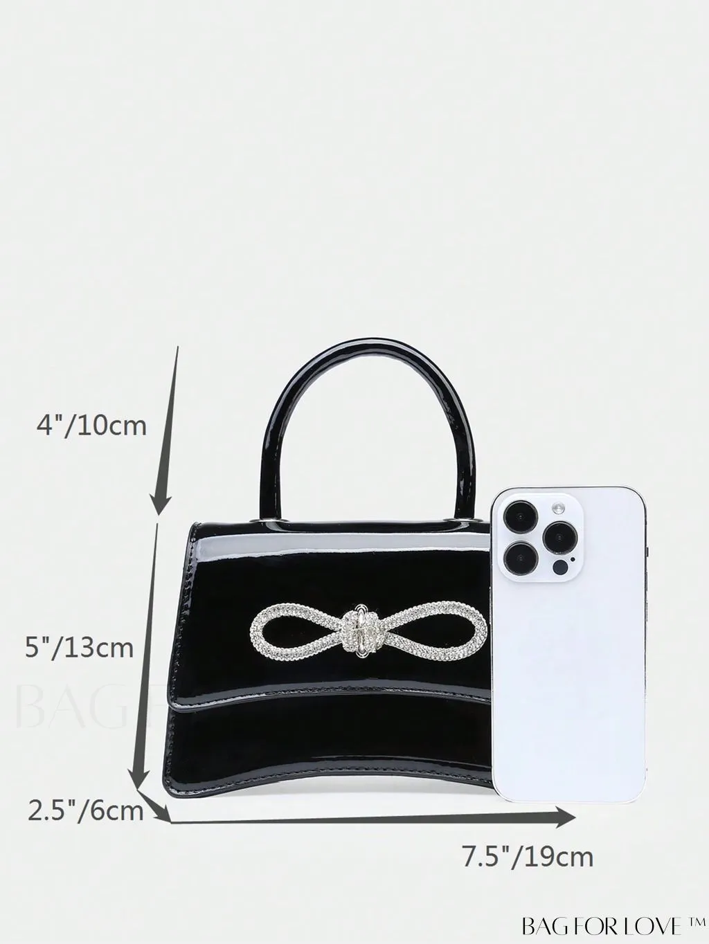 BagForLove - Rhinestone-Embellished Mini Flap Handbag: Fashionable and Chic