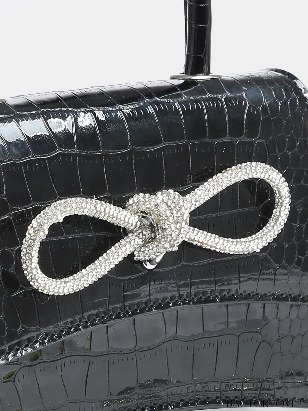 BagForLove - Rhinestone-Embellished Mini Flap Handbag: Fashionable and Chic