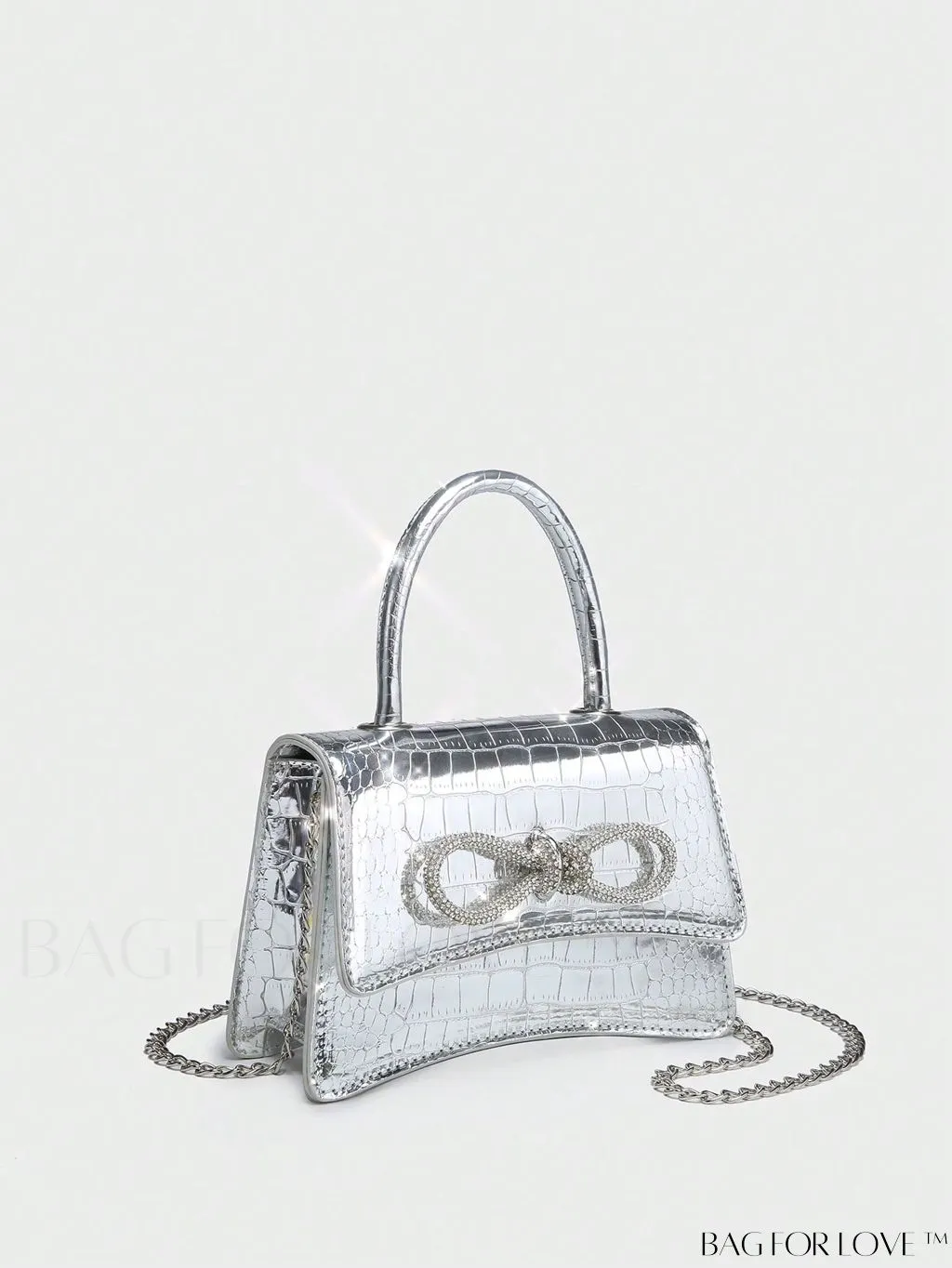 BagForLove - Rhinestone-Embellished Mini Flap Handbag: Fashionable and Chic