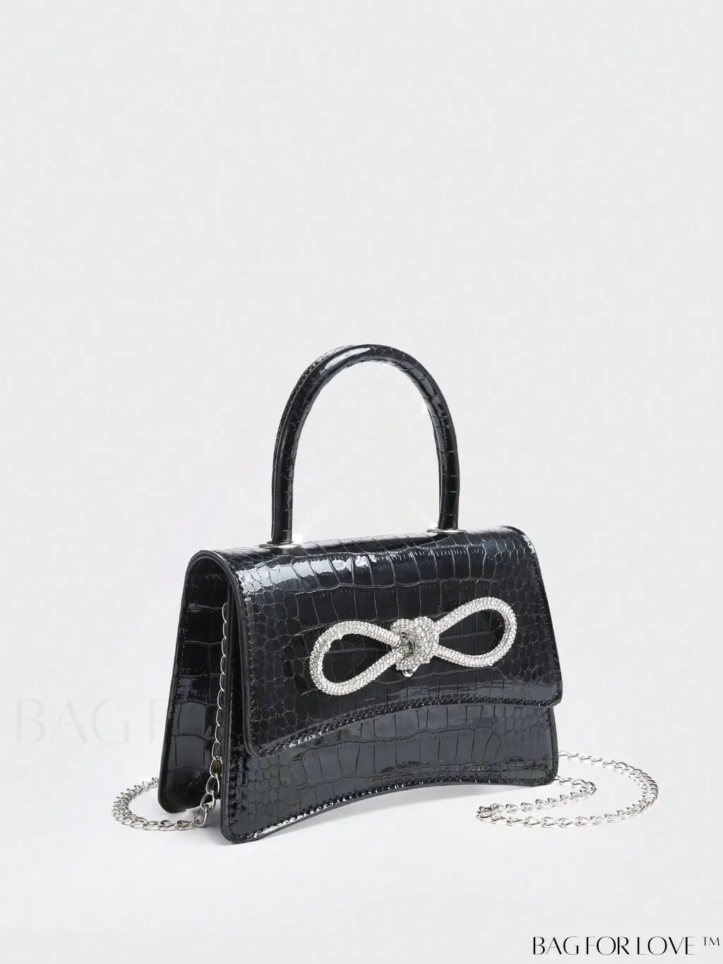 BagForLove - Rhinestone-Embellished Mini Flap Handbag: Fashionable and Chic