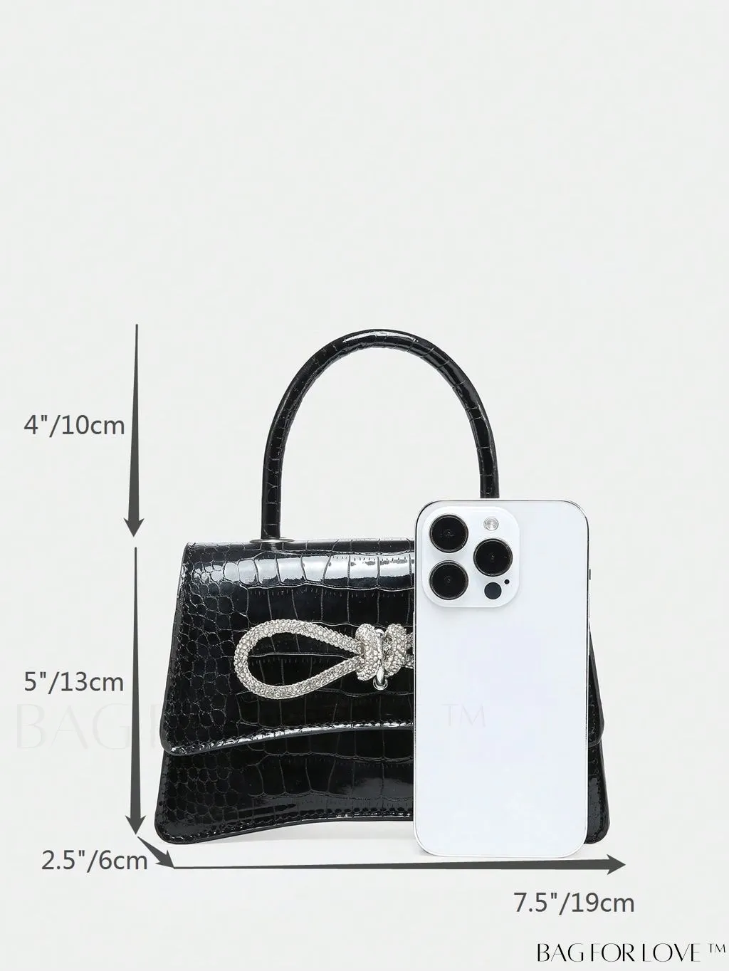 BagForLove - Rhinestone-Embellished Mini Flap Handbag: Fashionable and Chic