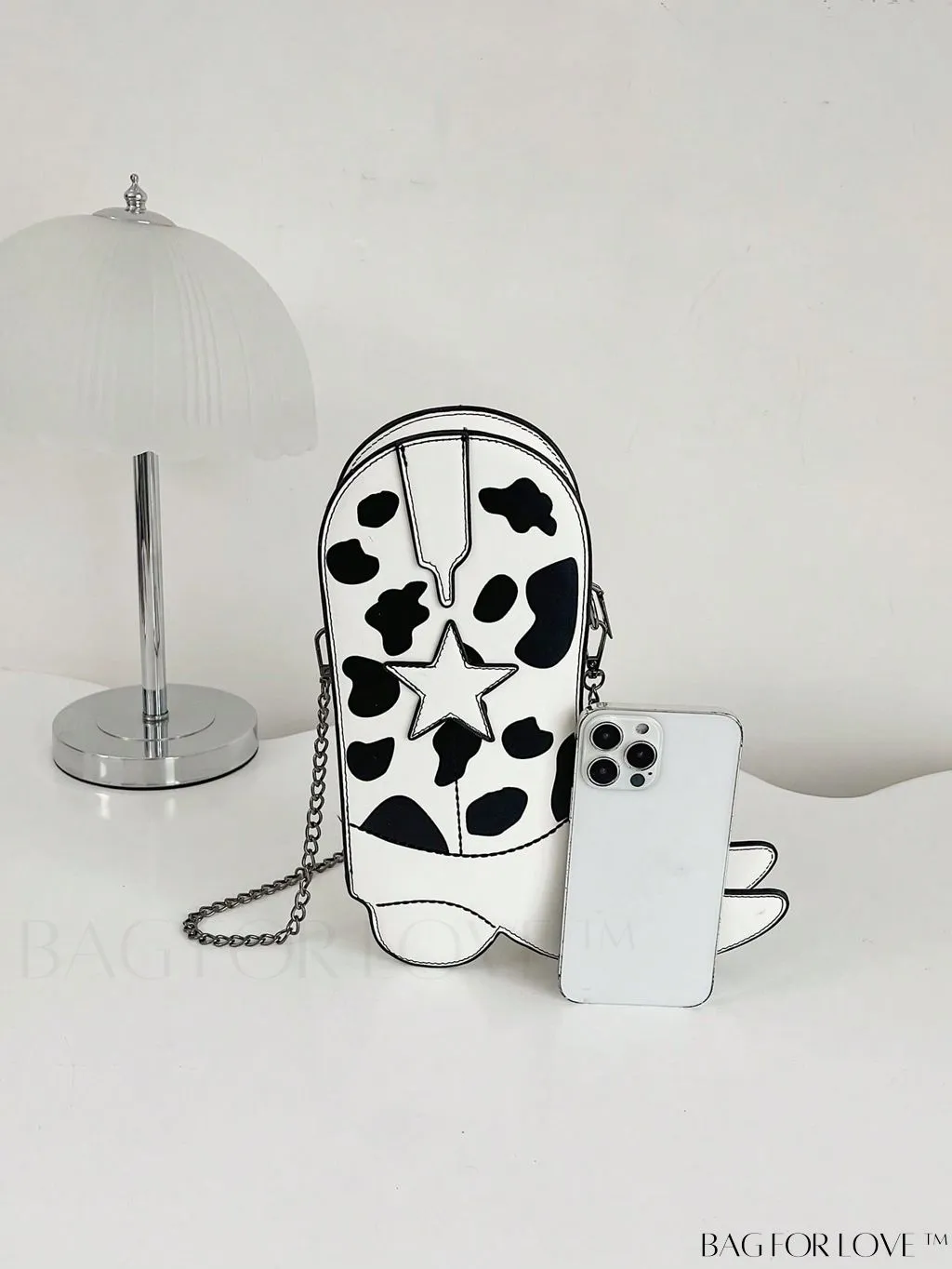 BagForLove - Small Star Graphic Novelty Bag with Trendy Boots Design