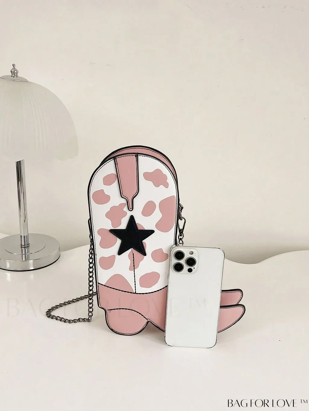 BagForLove - Small Star Graphic Novelty Bag with Trendy Boots Design
