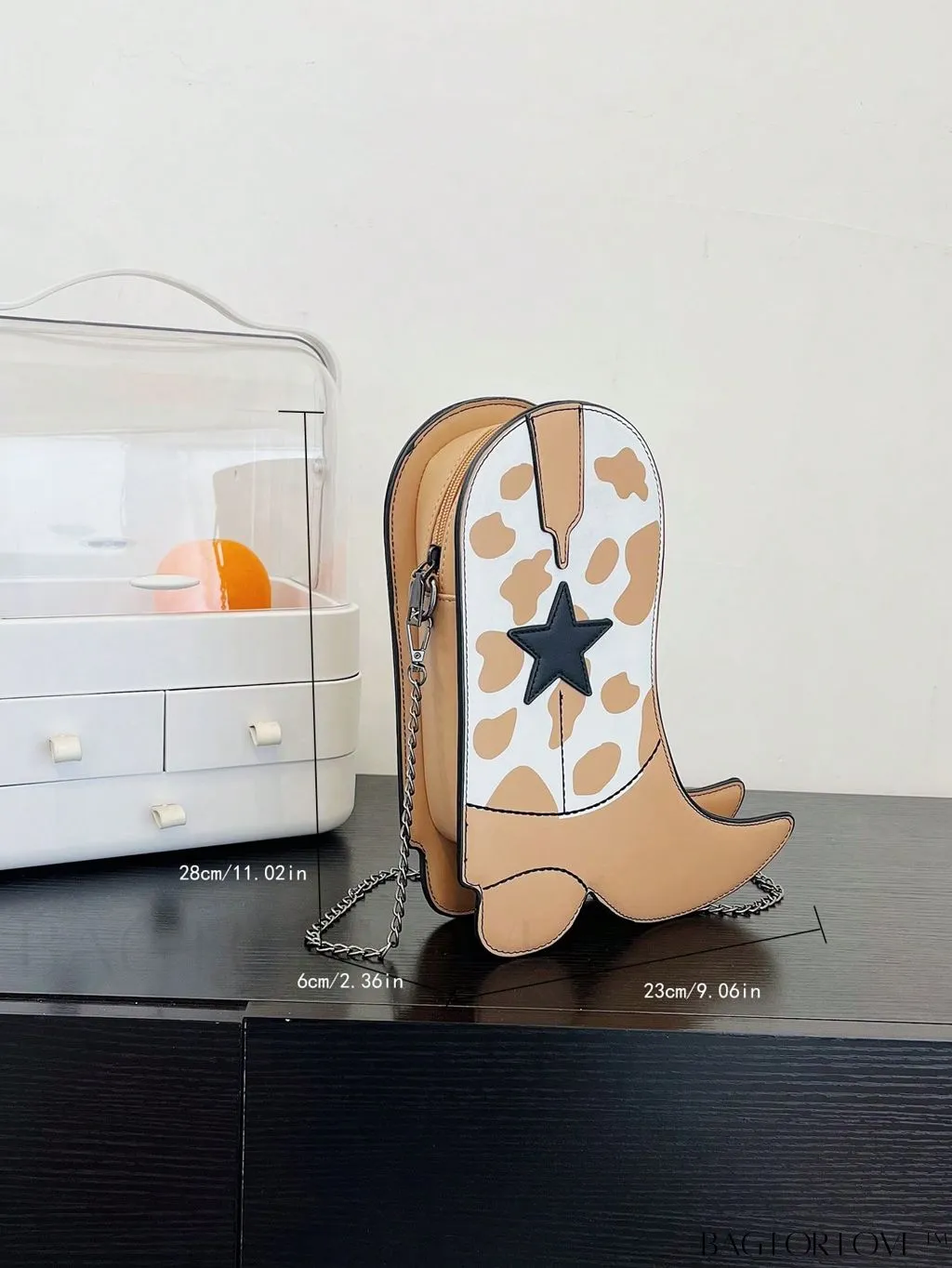 BagForLove - Small Star Graphic Novelty Bag with Trendy Boots Design