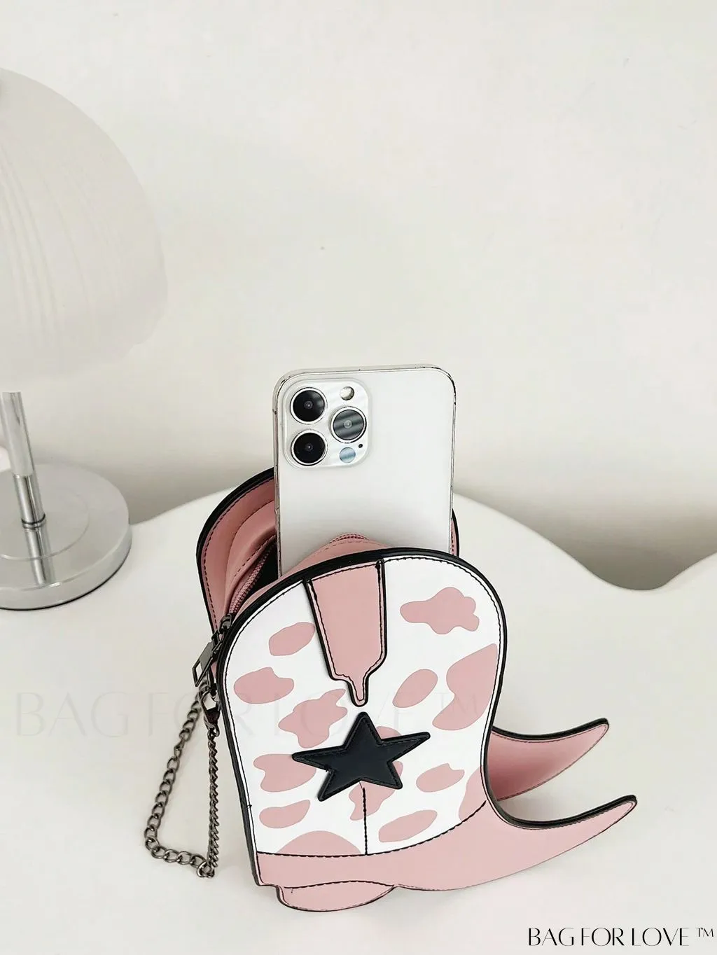 BagForLove - Small Star Graphic Novelty Bag with Trendy Boots Design