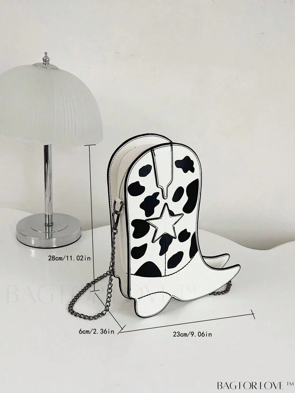 BagForLove - Small Star Graphic Novelty Bag with Trendy Boots Design